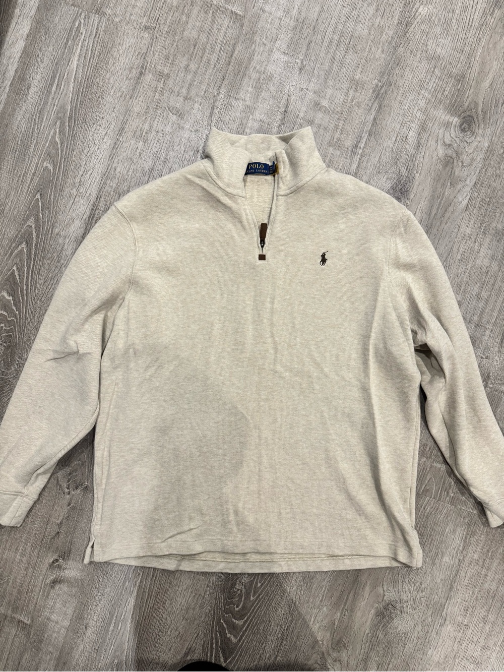 Ralph Lauren Men’s Cream Quarter-Zip Pullover Sweater